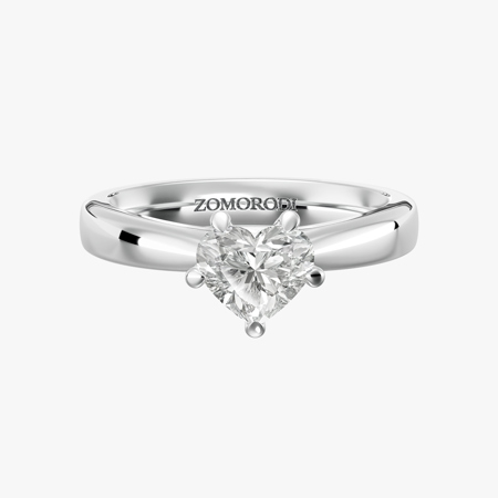 Five-Prong Heart-Cut Solitaire